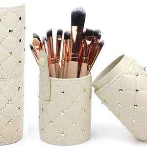 Complete Makeup Brush Kit (12 Pcs) with Carrying Case – Face & Eye Brushes