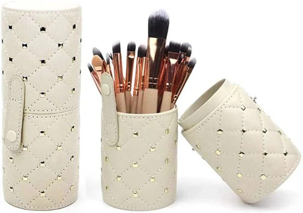Complete Makeup Brush Kit (12 Pcs) with Carrying Case – Face & Eye Brushes
