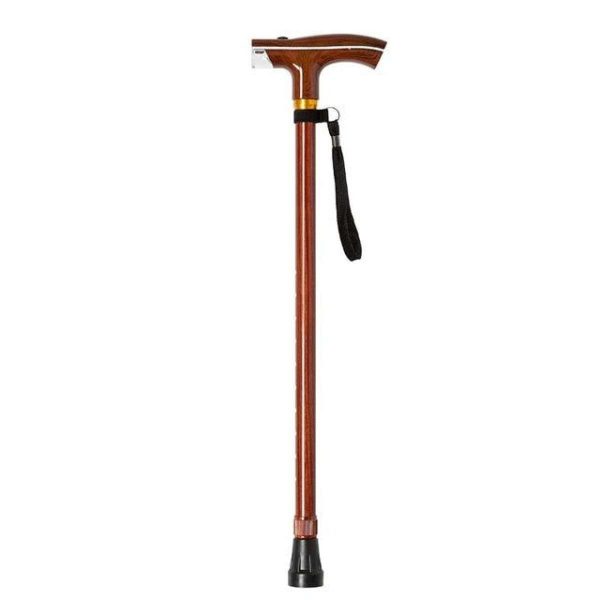 Adjustable smart walking cane with built-in flashlight