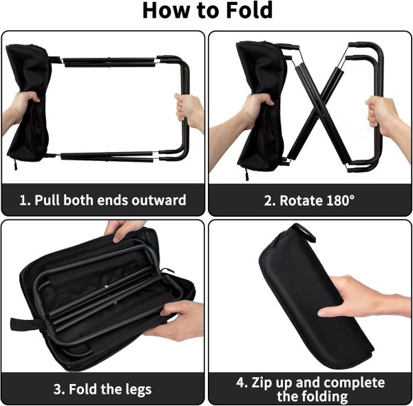 collapsible stool, portable chair, lightweight adult stool, camping seat, hiking stool, outdoor event chair, folding stool - Image 5