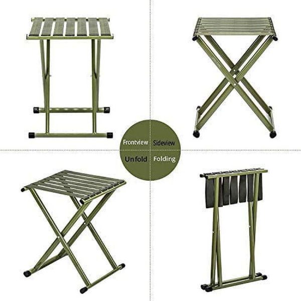 Heavy-Duty Folding Camping Stool – Portable, Compact Outdoor Chair | Supports Up to 600 lbs for Hiking, Fishing, Gardening & Beach - Image 2