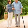 Travel-size walking stick folded and ready to pack