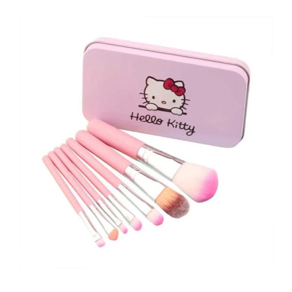 Professional Hello Kitty Makeup Brush Set – 7 Soft Brushes with Portable Storage Box - Image 5