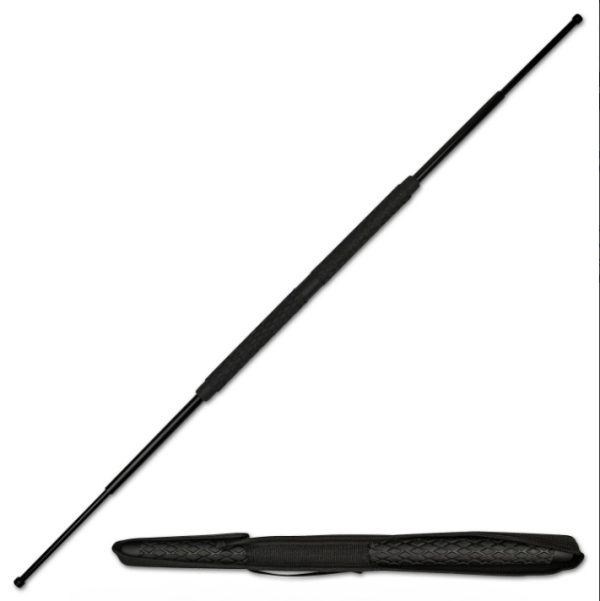 Retractable self-defense baton with non-slip grip and dual ends – ideal for martial arts and personal safety