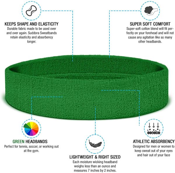 Stay Dry, Stay Fierce – The Ultimate Moisture-Wicking Headbands & Sweatbands for Peak Performance! Green - Image 4