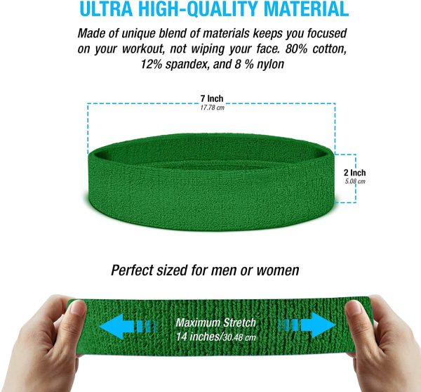 Stay Dry, Stay Fierce – The Ultimate Moisture-Wicking Headbands & Sweatbands for Peak Performance! Green - Image 3