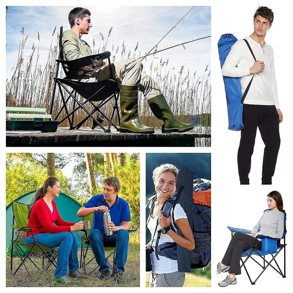 Multicolor Folding Chair - Ideal for Camping, Fishing, Beach, and Travel (1 Pc) - Image 4