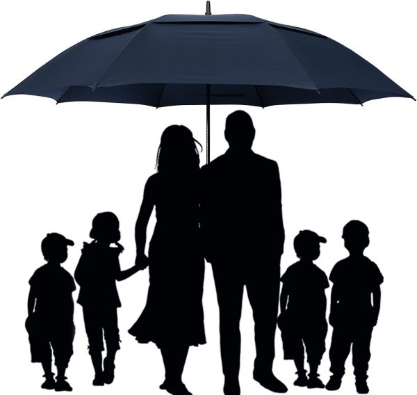 Large Golf Umbrella – Waterproof & Windproof, Double Canopy Design with Automatic Open Function Red - Image 6