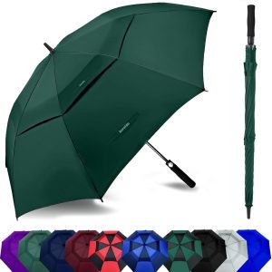 Ultimate Golf Umbrella – XL Double Canopy, Windproof & Waterproof, Auto Open for All-Weather Protection Green