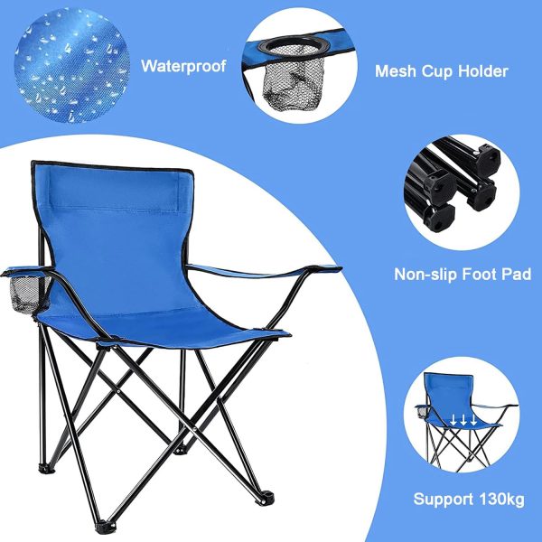 Multicolor Folding Chair - Ideal for Camping, Fishing, Beach, and Travel (1 Pc) - Image 6