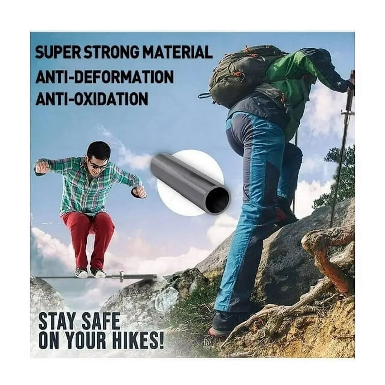 Portable self-defense stick with ergonomic handle for enhanced control