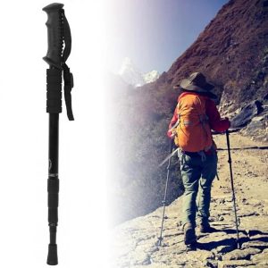 Aluminum alloy hiking stick with straight handle for outdoor trekking