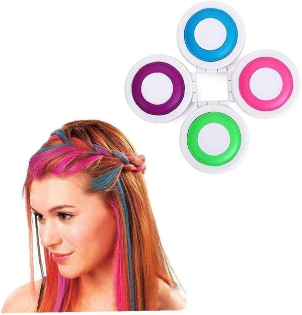 4-Color Temporary Hair Dye Chalk – Washable, Instant Color for Girls, Boys & Women – Fun & Easy Gift Set - Image 3
