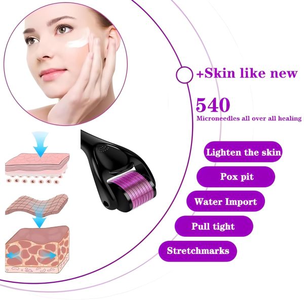 Derma Roller 1mm – 540 Titanium Micro-Needles for Skin Therapy, Acne Scars, Wrinkles, Stretch Marks & Pores - Image 7