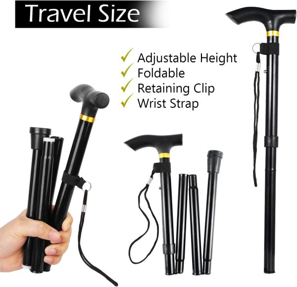Compact mobility aid for seniors in black