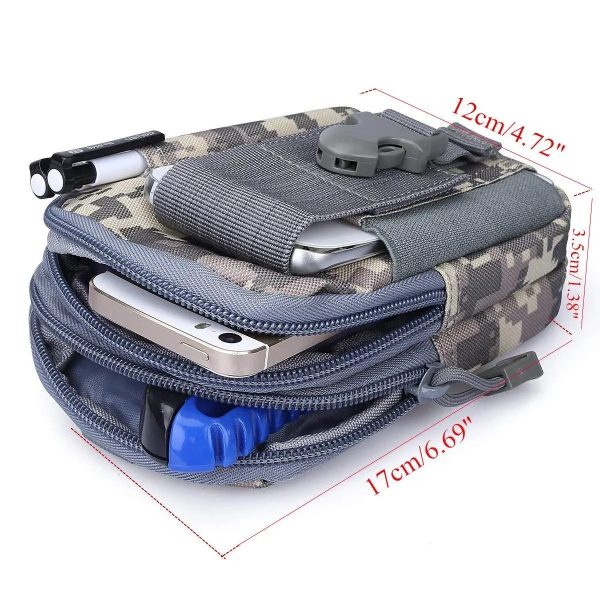 MOLLE pouch with Velcro and zipper features