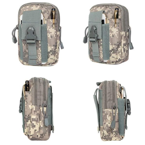 Tactical pouch displayed with measuring tape