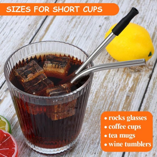 16-Piece Reusable Stainless Steel Straw Set with Silicone Tips, Cleaning Brush & Travel Case – Eco-Friendly, Extra-Long Metal Drinking Straws - Image 9