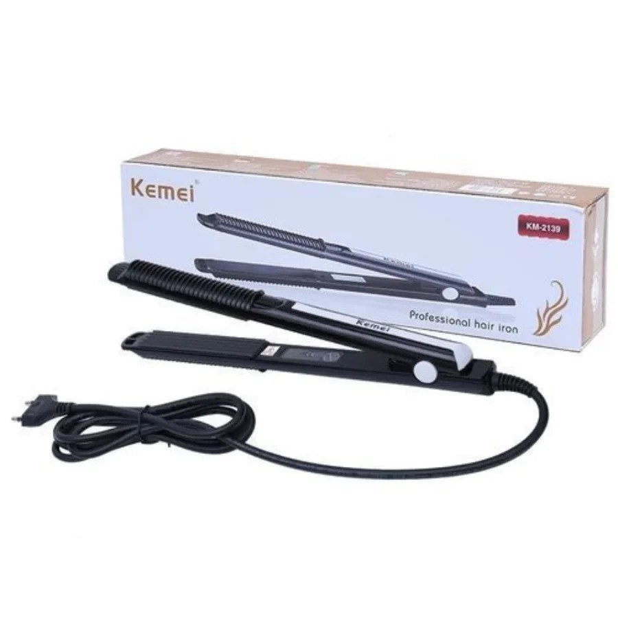 Kemei KM-2139 Professional Hair Straightener Flat Straightening Iron Tourmaline Ceramic Plate Fast Heating - Image 5