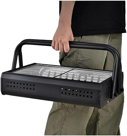 Portable charcoal grill for outdoor cooking and barbecues, compact folding design ideal for garden use, camping trips, and picnic grilling - Image 4