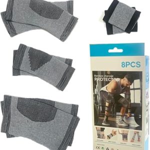 8-Piece Body Support Brace Set – Arm Guards, Wrist Guards, Knee Pads & Ankle Guards