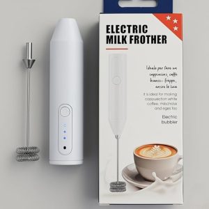 Rechargeable Handheld Milk Frother – Stainless Steel Coffee & Matcha Foam Maker for Cappuccino and Latte (Multicolor)