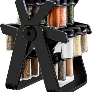 Rotating Spice Rack with 18 Bottles - Hanging Kitchen Organizer Holder