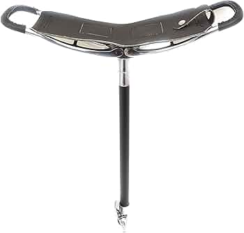 Quality Adjustable Leather Walking Stick Seat – Portable Folding Stool for Hunting, Shooting, Backpacking & Outdoor Comfort