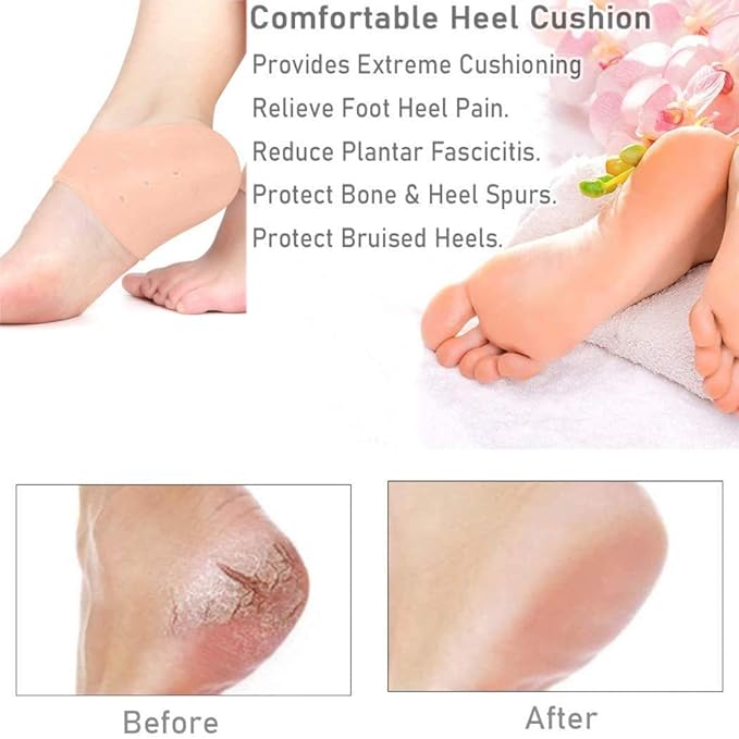 Silicone Moisturizing Socks for Dry Cracked Heels – Reusable Gel Spa Socks for Soft Feet, Foot Care Treatment for Rough Skin, Anti-Slip Pedicure Socks for Women and Men - Image 3
