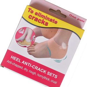 Silicone Gel Heel Protector Socks for Heel Pain Relief – Anti-Crack Moisturizing Foot Care Pads for Men & Women (Beige, Free Size, 1 Pair)