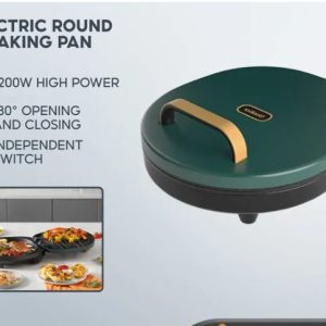 1200W Round Electric Baking Pan | Non-Stick Suspended Griddle with High-Power Heating | Multi-Function Pancake Maker