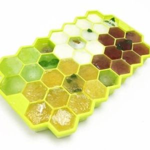 Flexible Silicone Ice Cube Tray – 37 Grid Honeycomb Small Ice Cubes Mold for Freezer & Cocktails