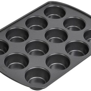 12-Cup Muffin Pan – Non-Stick Heavy-Duty Carbon Steel Cupcake & Cake Baking Mold