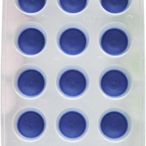 Mini Round Ice Cube Trays with Easy Push Silicone Base – 21 Ice Balls per Tray (Multicolor)