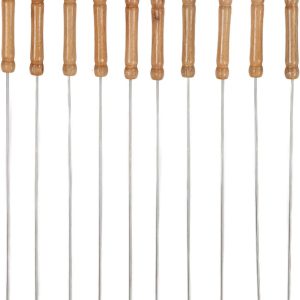 Reusable Stainless Steel Barbecue Skewers – 10 Pack Kebab Sticks for Chicken, Beef, Vegetables & Outdoor BBQ