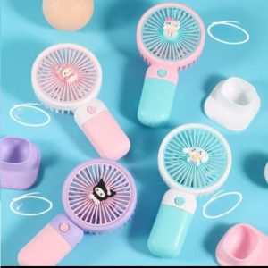 Mini Portable Handheld USB Fan - Cute Cartoon Design Rechargeable Fan for Kids & Girls