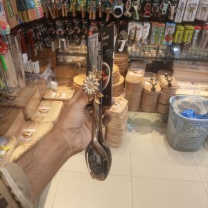 Luxury Stainless Steel Slotted Serving Spoon Tong with Floral Handle | Premium Kitchen & Buffet Utensil