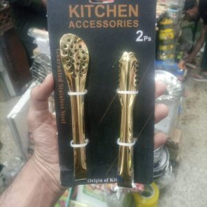 2PCS Luxury Gold Small Serving Tongs – Premium 304 Stainless Steel Mini Food & Buffet Tongs