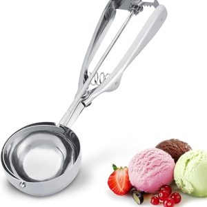 Large Stainless Steel Ice Cream Scoop 6cm (2.4in) – Heavy Duty Ice Cream Scooper, Cookie Dough Scoop, Melon Baller & Baking Scoop