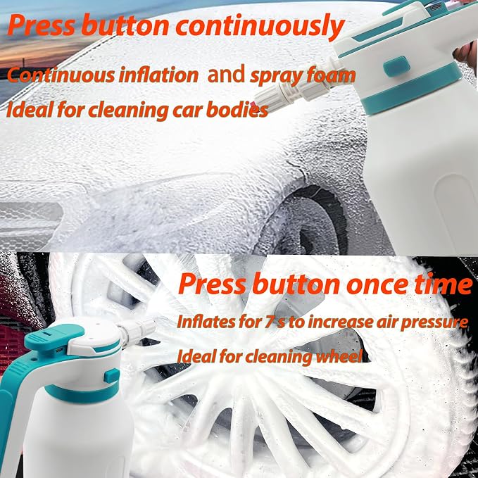 2L Electric Foam Sprayer – 75 PSI Rechargeable Pressurized Foam Pump Sprayer with 2 Spray Modes for Car Washing, Detailing, Home & Garden - Image 6