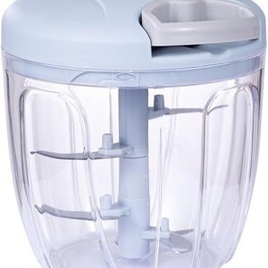 Eotia Quick Hand Cutter with Sharp 3 Blades, Manual Pull String Vegetable Chopper for Onions, Garlic, Vegetables, Fruits, Meat & Nuts
